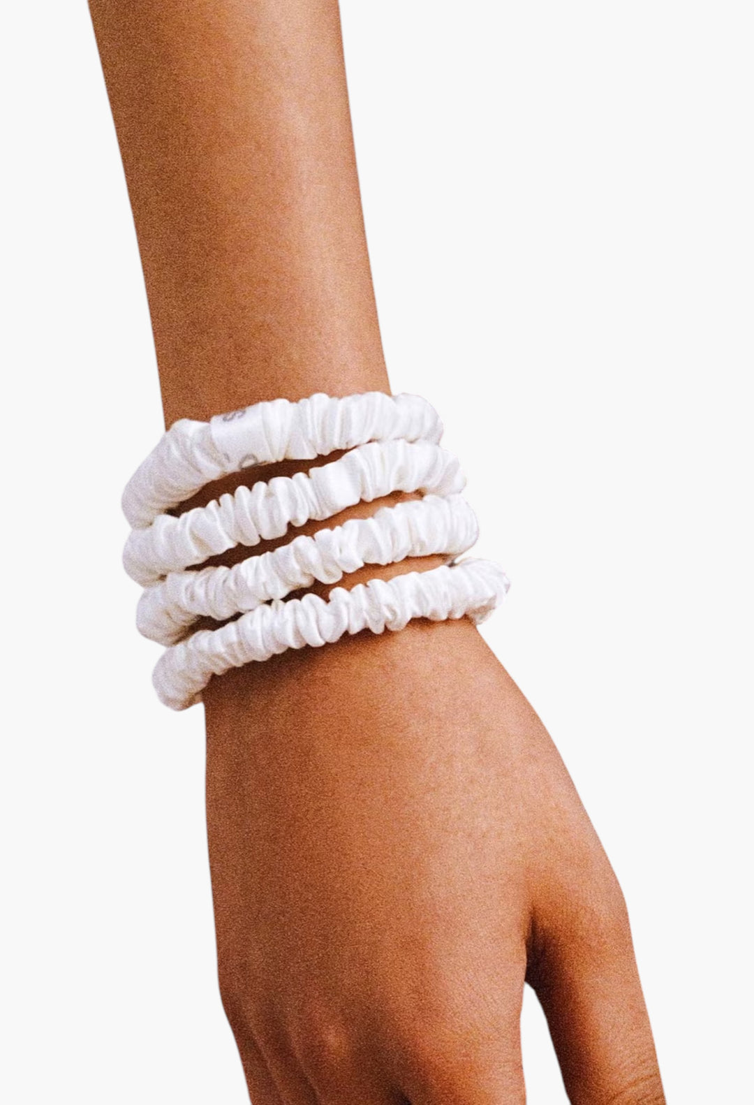 White - Slip Pure Silk Skinny Scrunchies - GLAM MODA