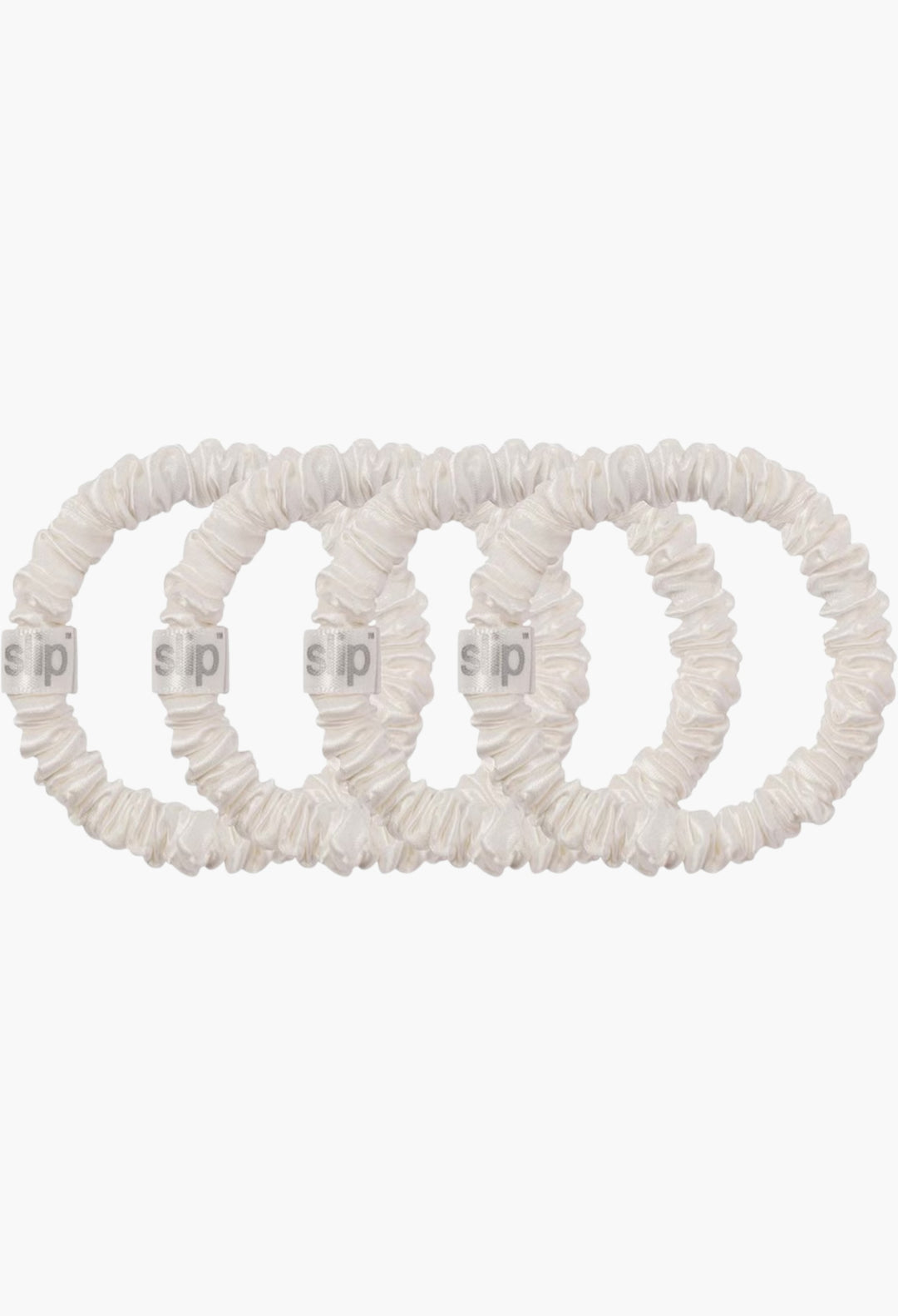 White - Slip Pure Silk Skinny Scrunchies - GLAM MODA