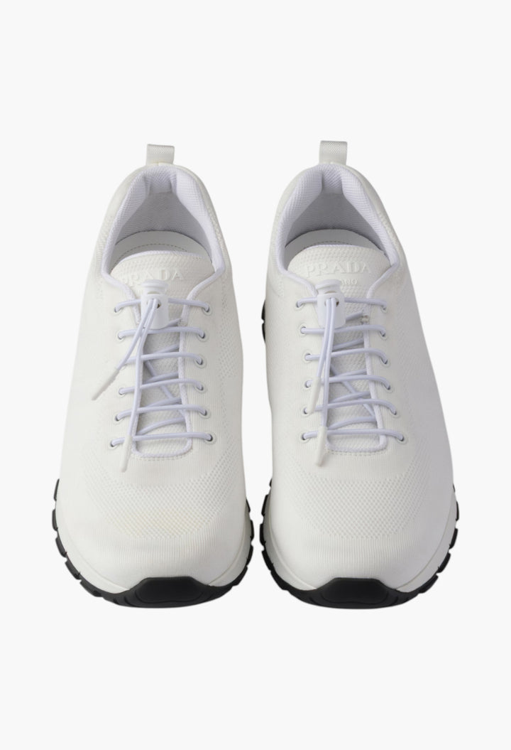 White - Stretch Knit Sneakers - GLAM MODA