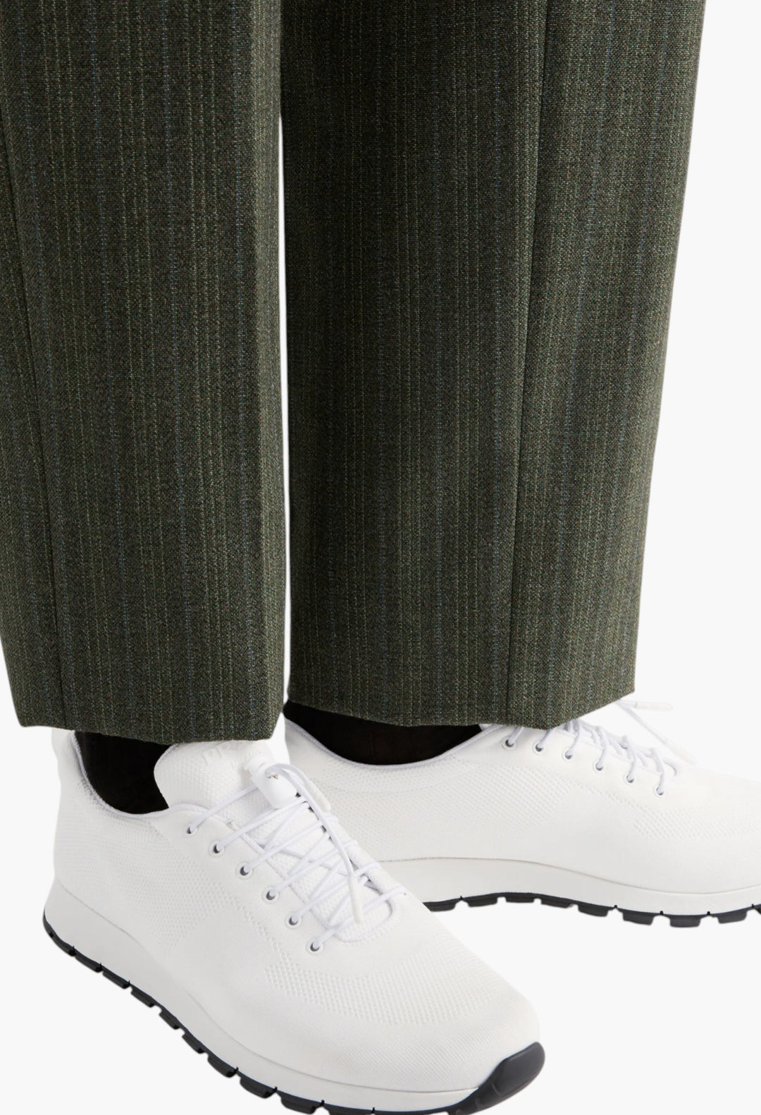 White - Stretch Knit Sneakers - GLAM MODA