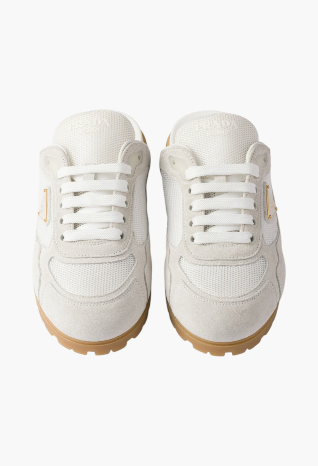 White - Trail Mesh Fabric And Suede Mules - GLAM MODA