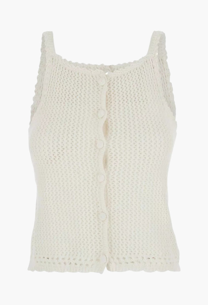 Linen And Cotton Blend Top - GLAM MODA