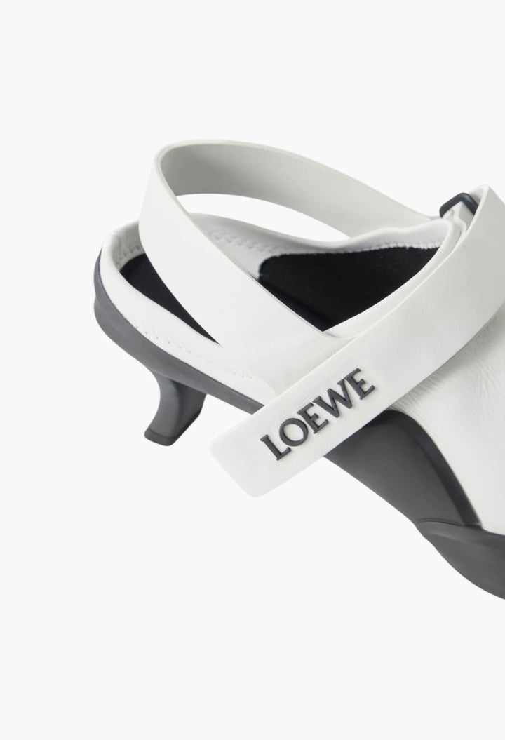 Dive 45 logo-detailed rubber-trimmed leather slingback pumps