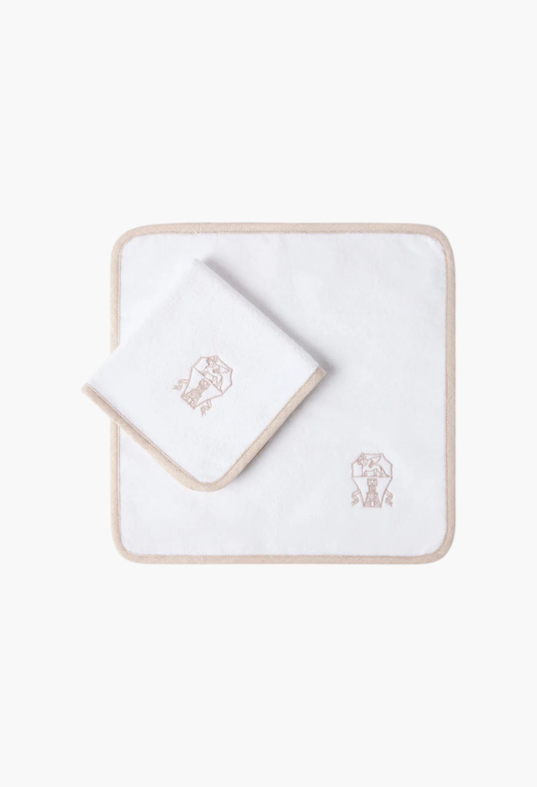 2-Piece Cotton Terrycloth Hand Towel Set With Embroidery - GLAM MODA