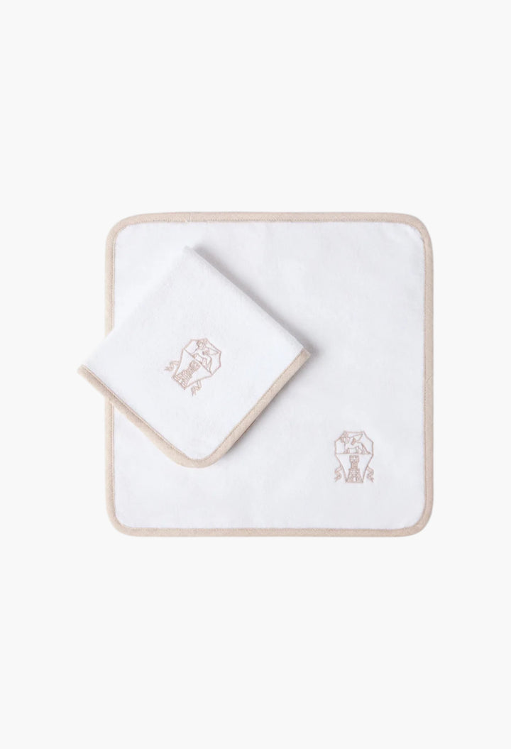 2-Piece Cotton Terrycloth Hand Towel Set With Embroidery - GLAM MODA