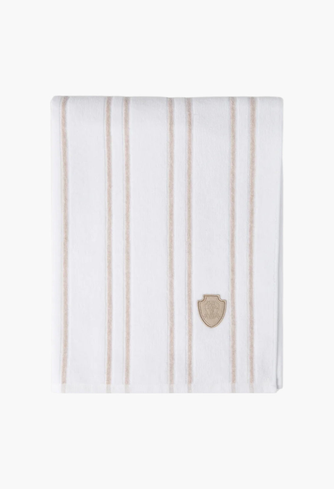 Striped Cotton Terrycloth Towel With Logo - GLAM MODA