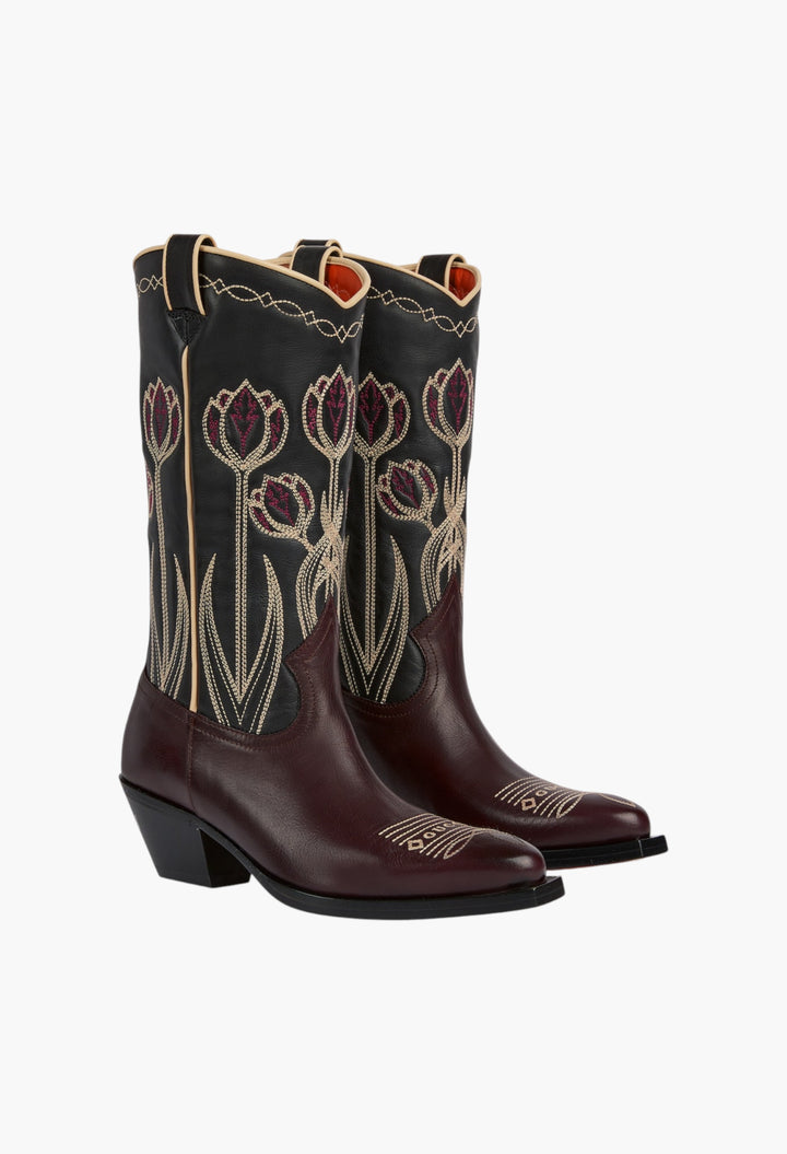 Women's Boot With Embroidery - GLAM MODA