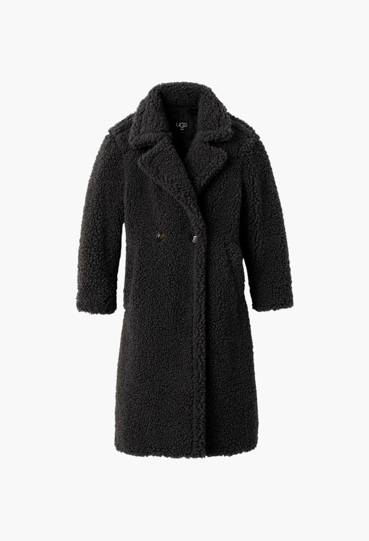 Women's Gertrude Long Teddy Coat - GLAM MODA