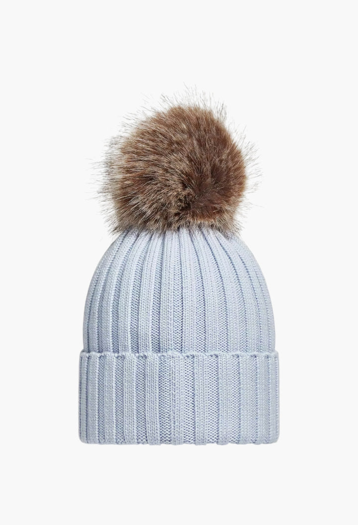 Wool Beanie With Pom Pom - GLAM MODA