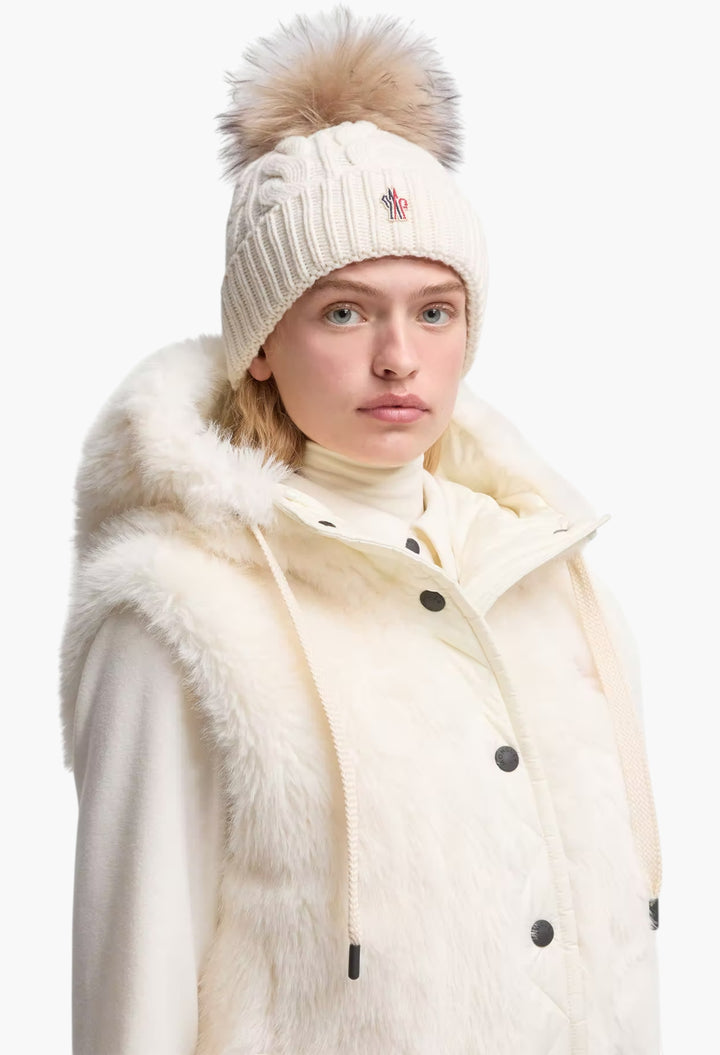 Wool & Cashmere Beanie With Pom Pom - GLAM MODA