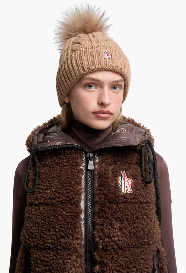 Wool & Cashmere Beanie With Pom Pom - GLAM MODA