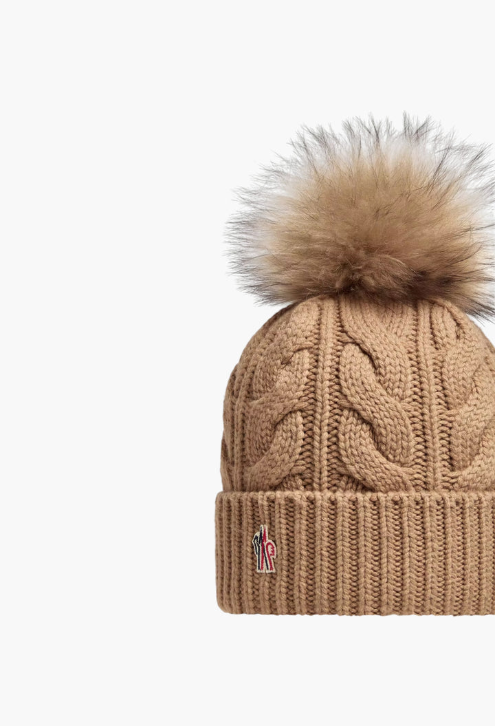 Wool & Cashmere Beanie With Pom Pom - GLAM MODA