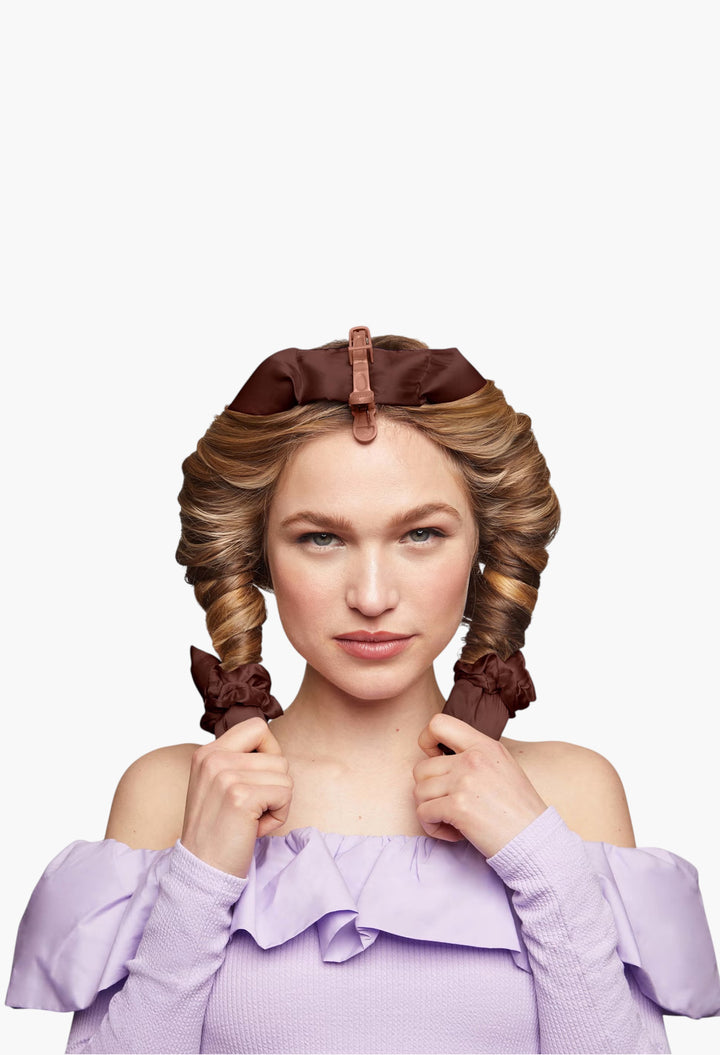 XL Satin Heatless Curling Set - Chocolate - GLAM MODA