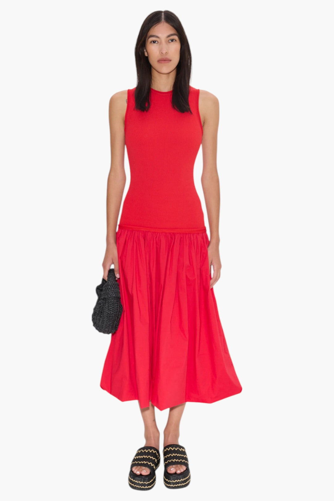 Yanez Poplin Combo Dress - GLAM MODA