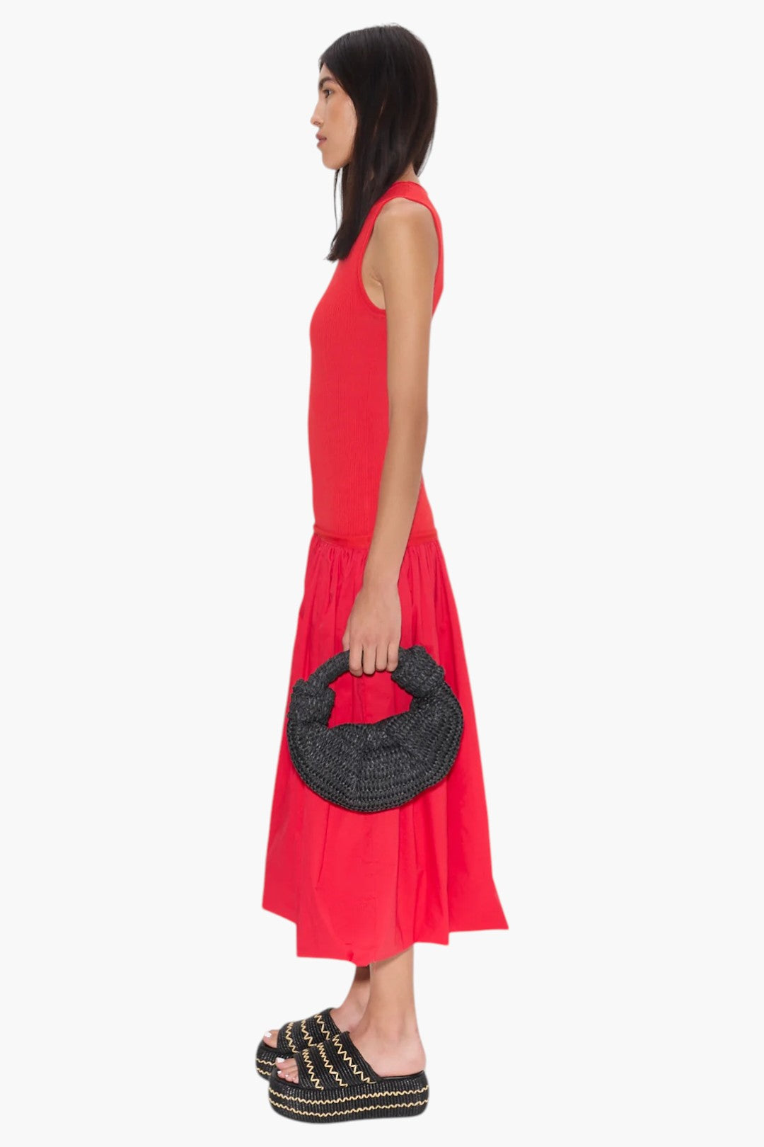 Yanez Poplin Combo Dress - GLAM MODA