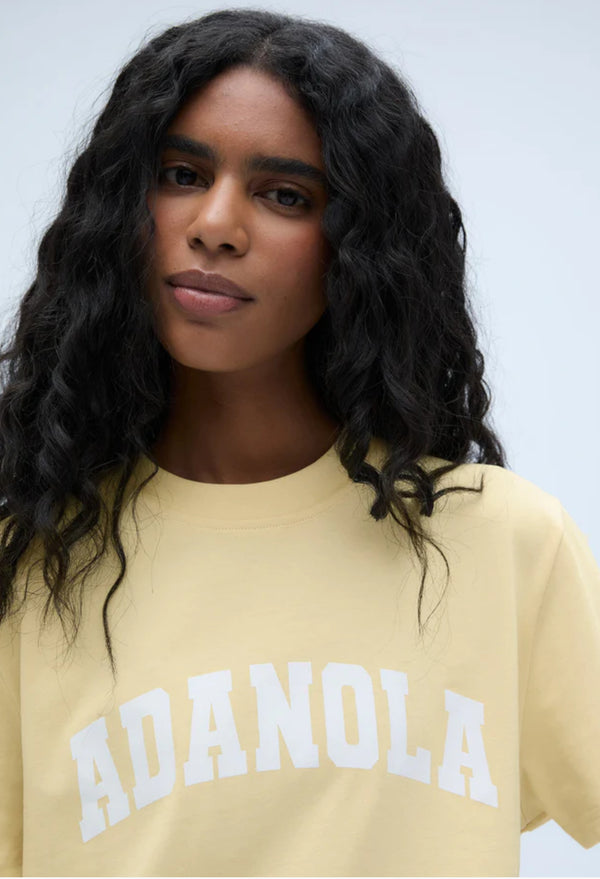 Yellow/Marshmallow White - Varsity Short Sleeve Oversized T-shirt