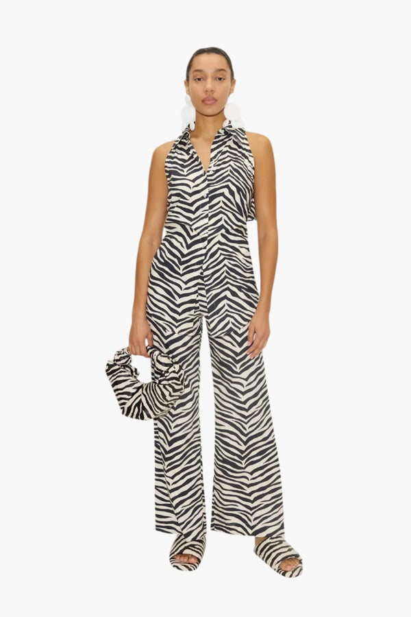 Zebra Print - Loch Sleeveless Poplin Button Up