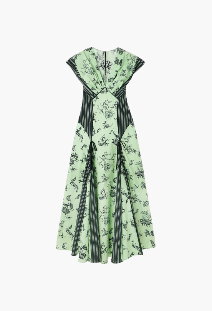 Push Me To The Edge Paneled Printed Cotton-Poplin Maxi Dress - GLAM MODA