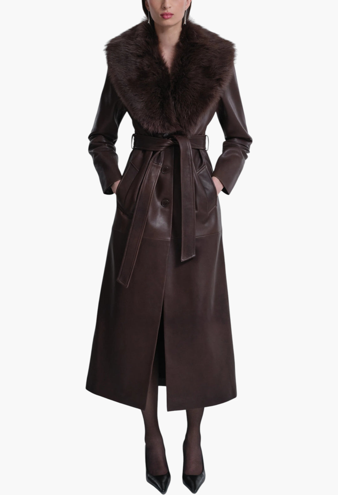 Dakota Glamorous Leather Coat - GLAM MODA