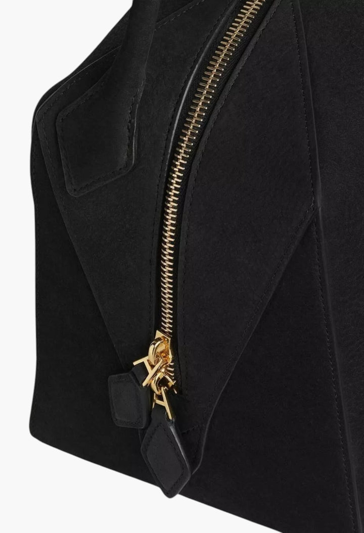 Le Bouledogue Nabuk Leather Shoulder Bag - GLAM MODA