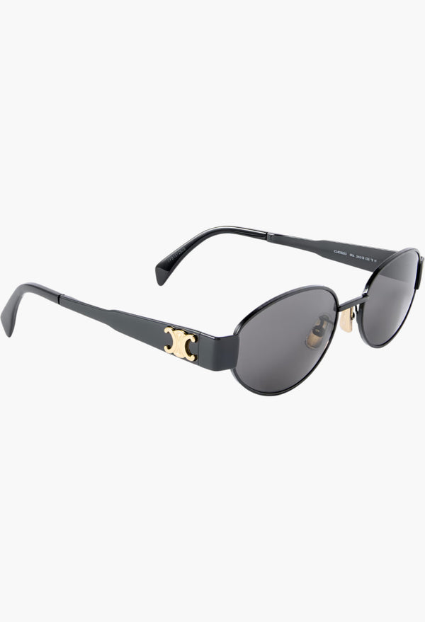 Oval-Frame Metal And Acetate Sunglasses