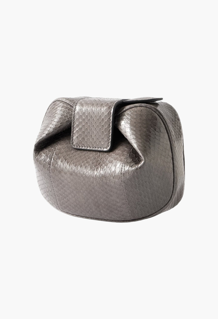 Soft Demi Snake-Effect Leather Clutch - GLAM MODA