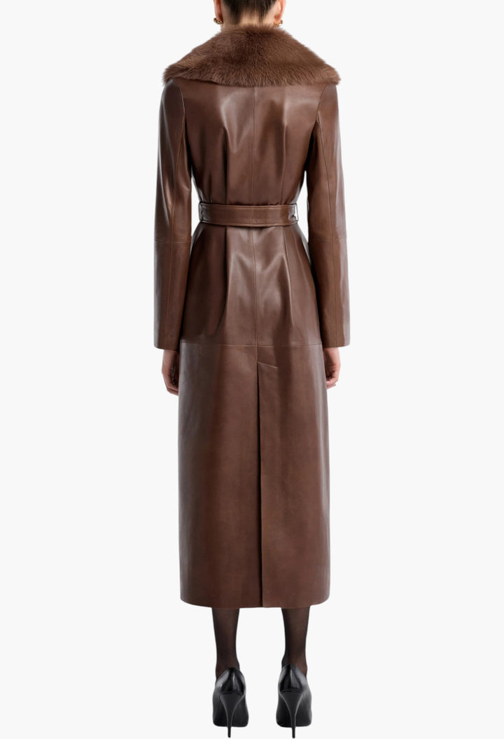 Dakota Glamorous Leather Coat - GLAM MODA