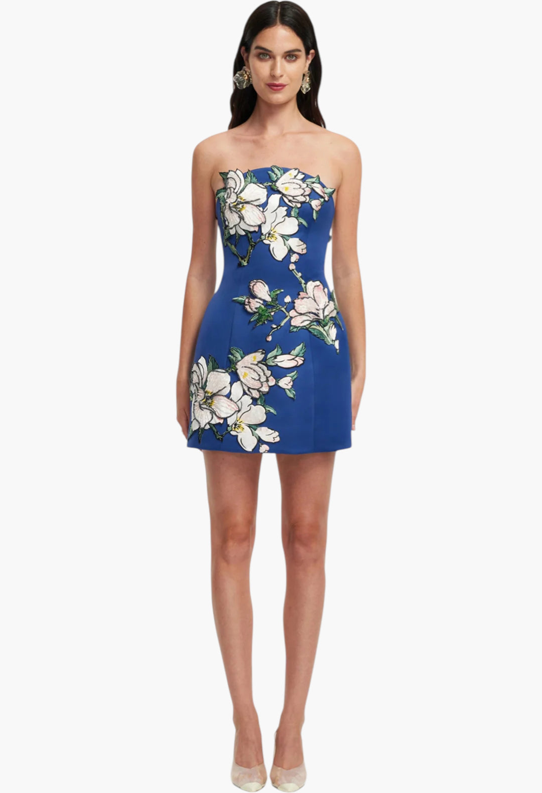 Appliqué Floral Bustier Mini Dress - GLAM MODA