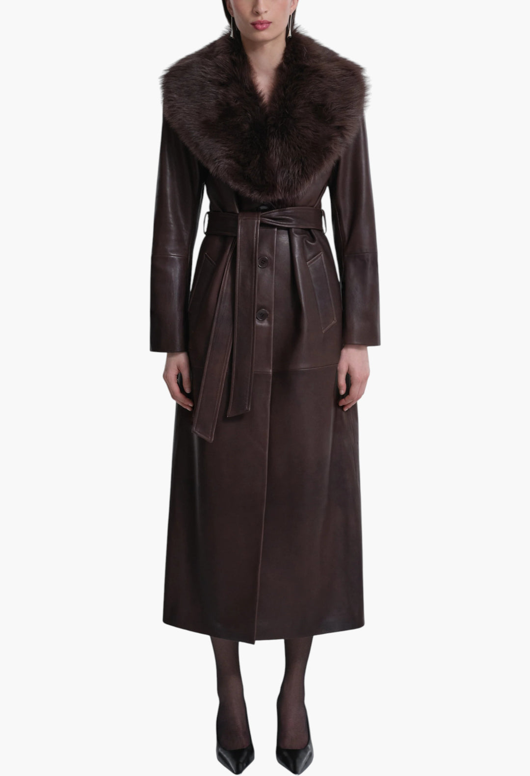 Dakota Glamorous Leather Coat - GLAM MODA