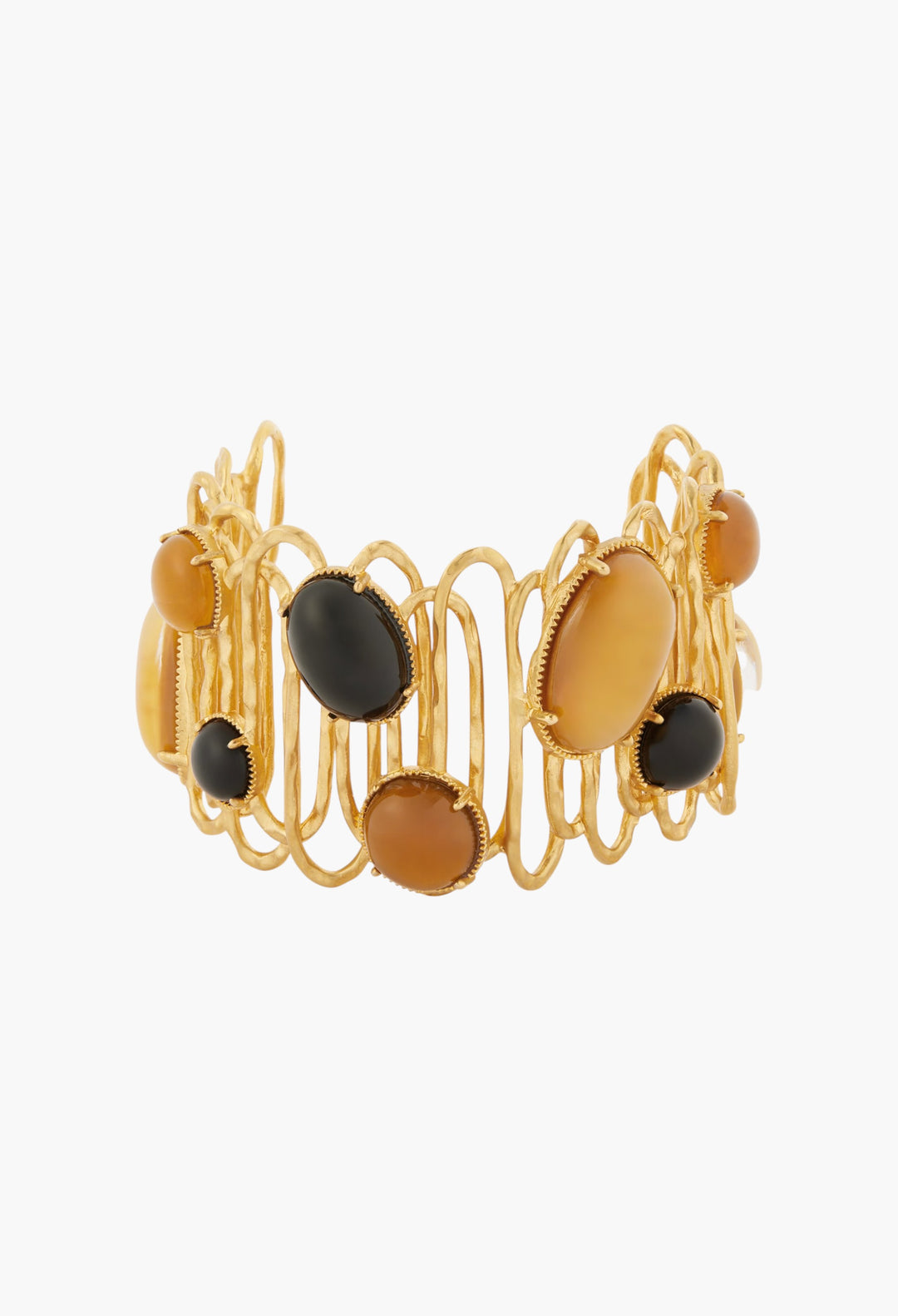 Loop De Loop Gold-Plated Glass And Resin Cuff - GLAM MODA