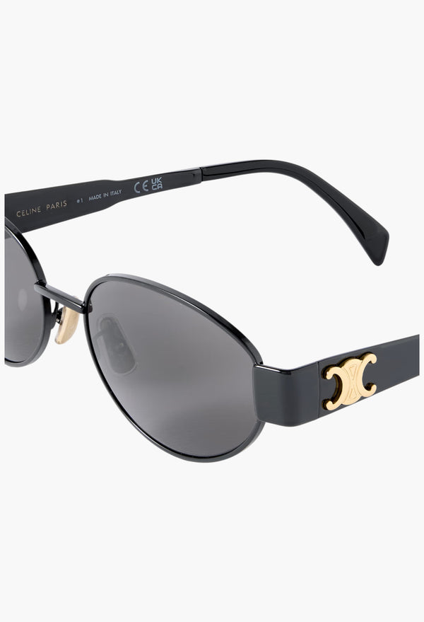 Oval-Frame Metal And Acetate Sunglasses