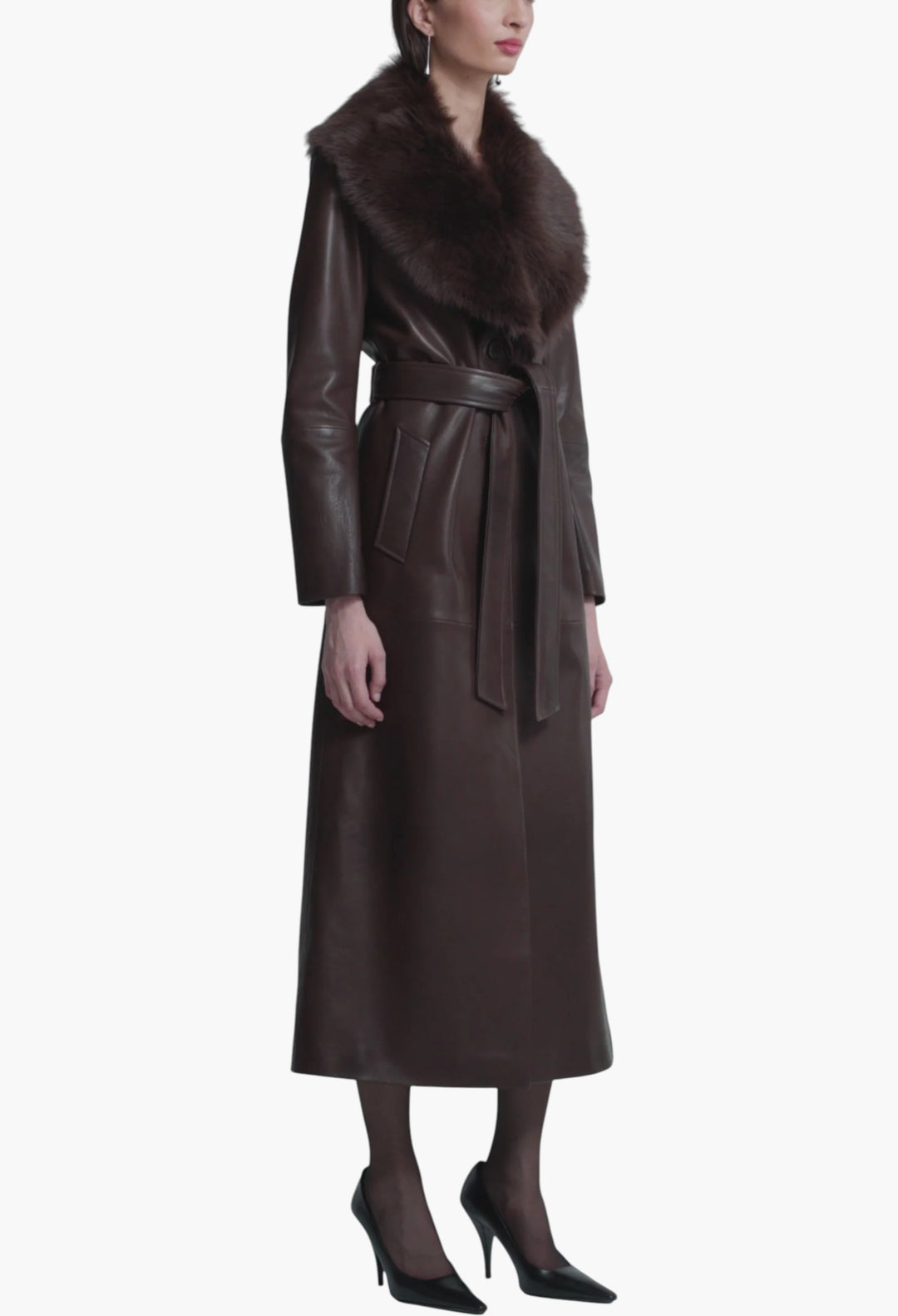 Dakota Glamorous Leather Coat - GLAM MODA