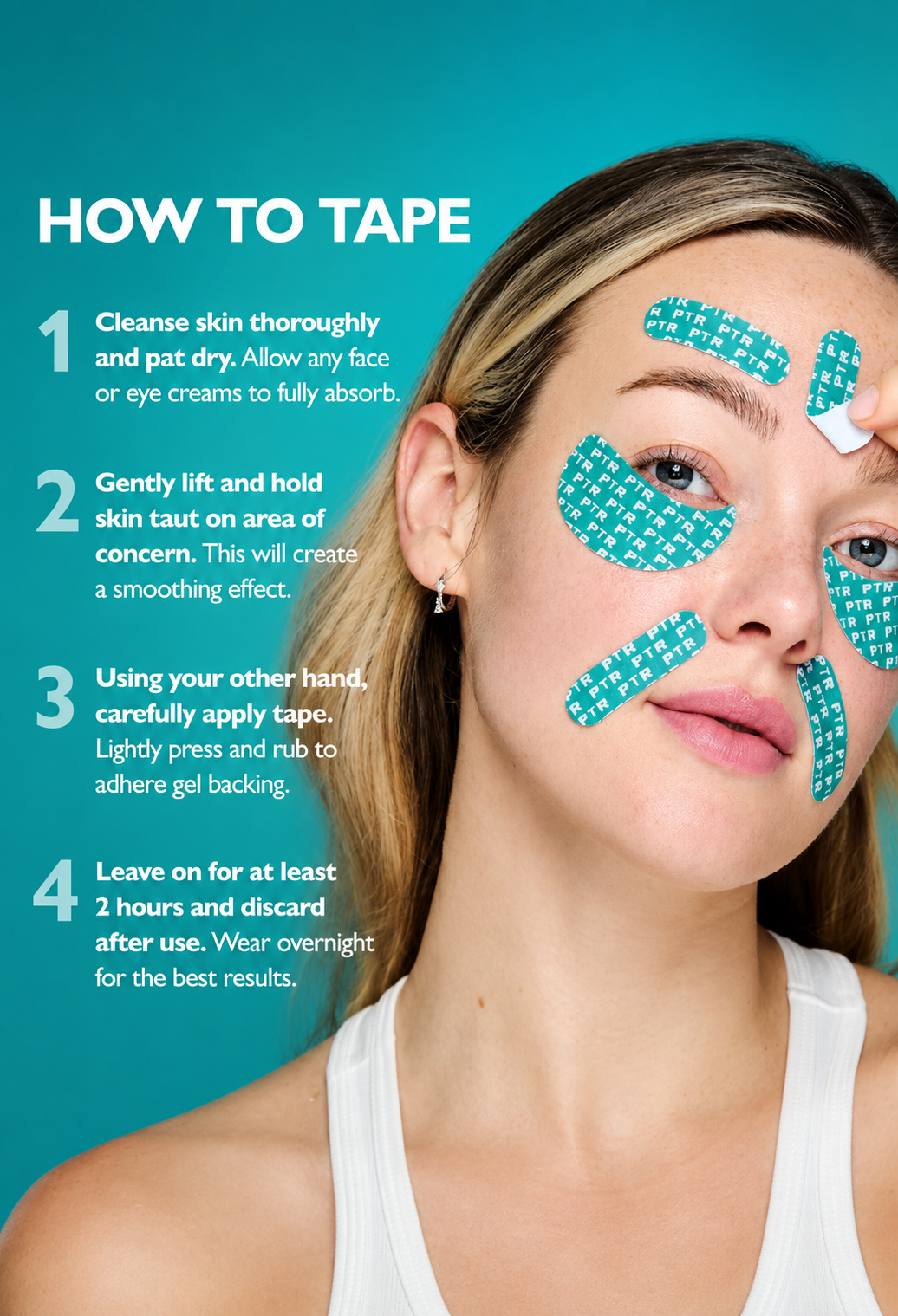 Peptide-Infused Face & Eye Tape for Wrinkles and Aging Skin