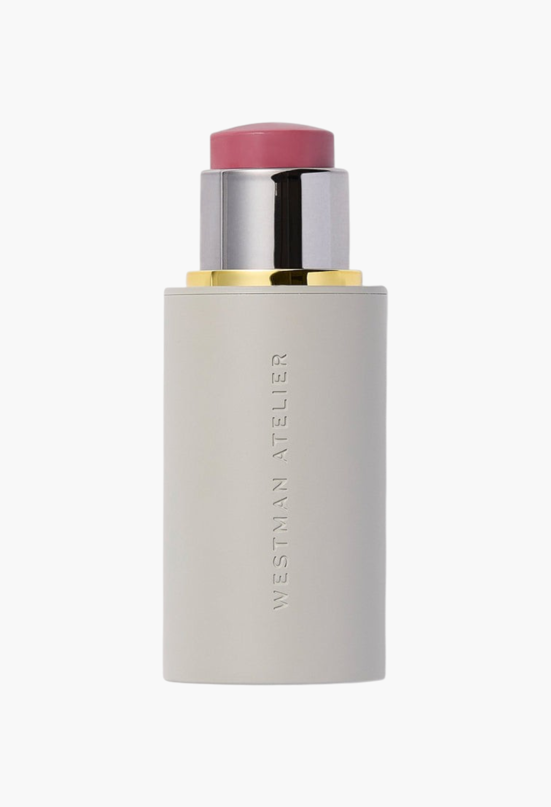 GLAM MODA Baby Cheeks Blush Stick in a creamy pink shade with a sleek grey twist-up applicator tube