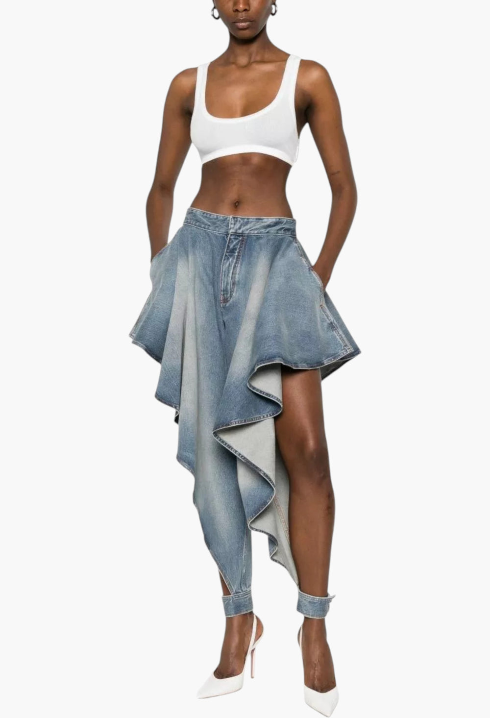 Panelled Denim Jeans - GLAM MODA