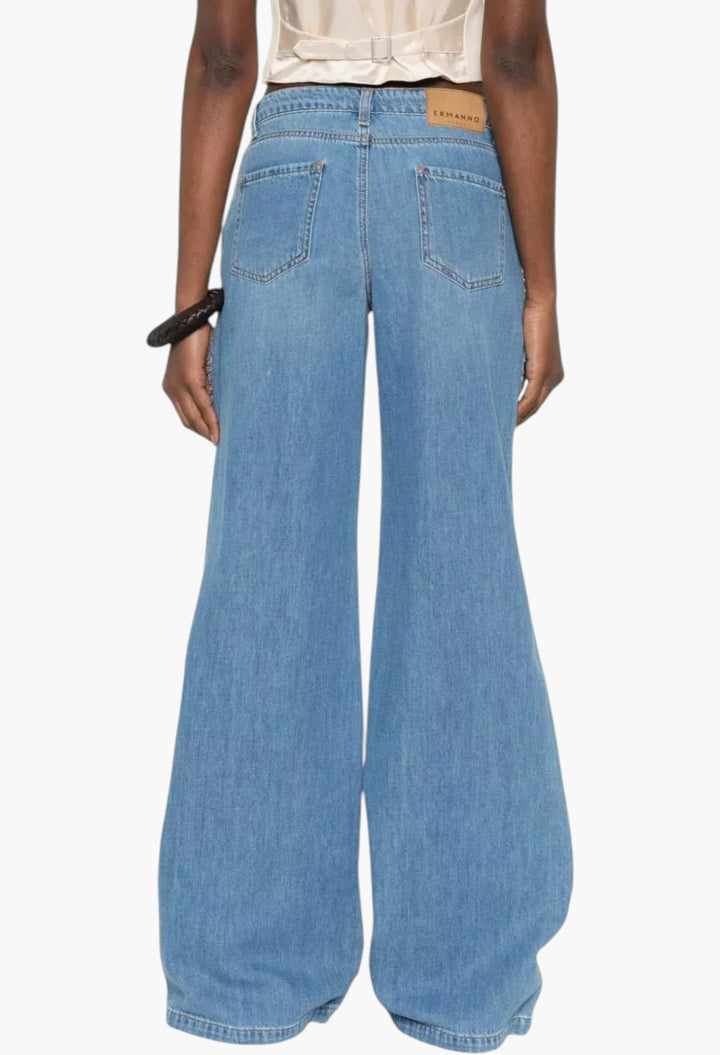 Embroidered Denim Jeans - GLAM MODA