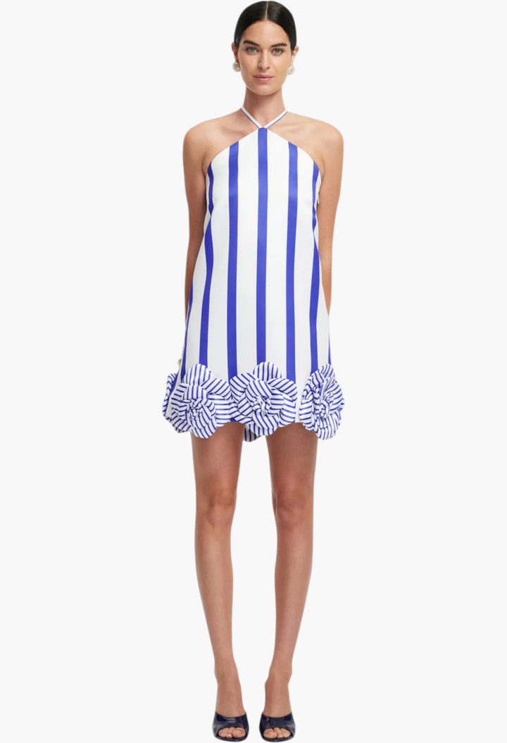 Striped Halterneck Mini Dress - GLAM MODA