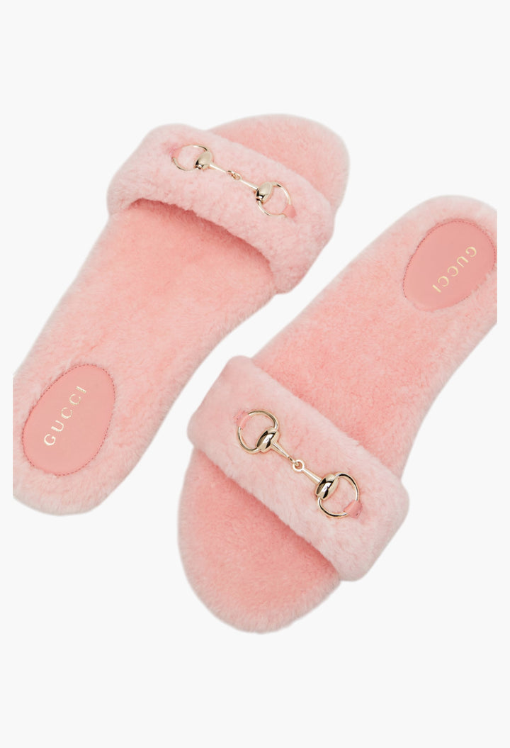 Siaga Horsebit Shearling Slides - GLAM MODA