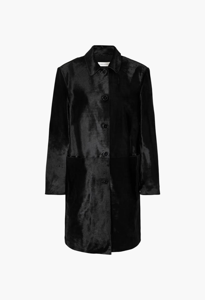 Paneled Cow Hair Coat - GLAM MODA