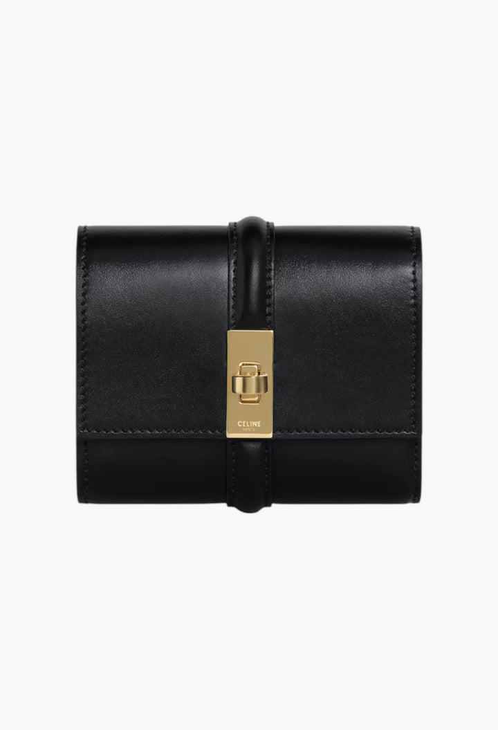 Small Trifold Wallet 16 In Satinated Calfskin - GLAM MODA