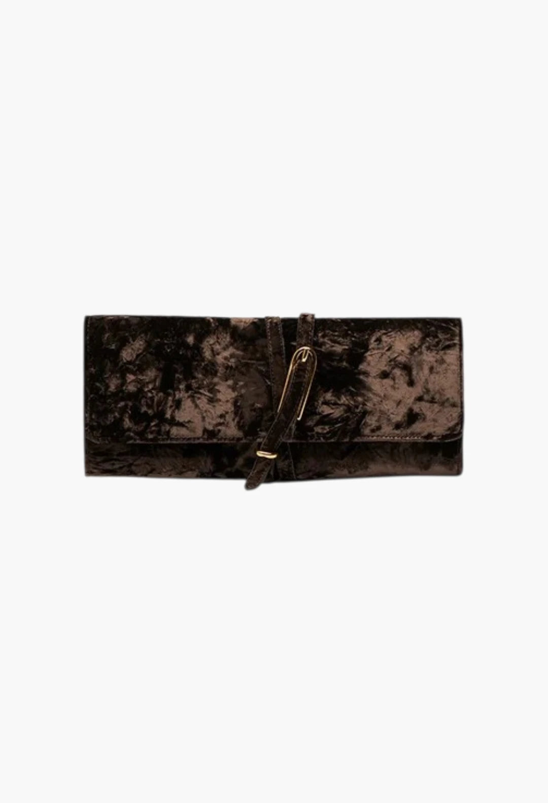 Belted Clutch Black Croc