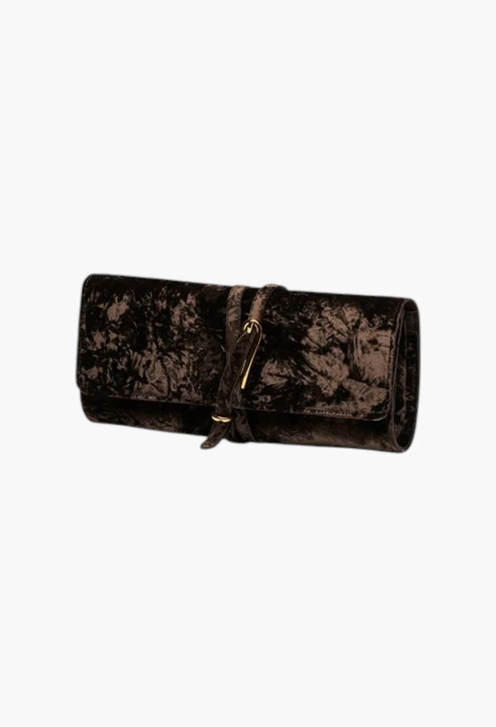 Belted Clutch Black Croc