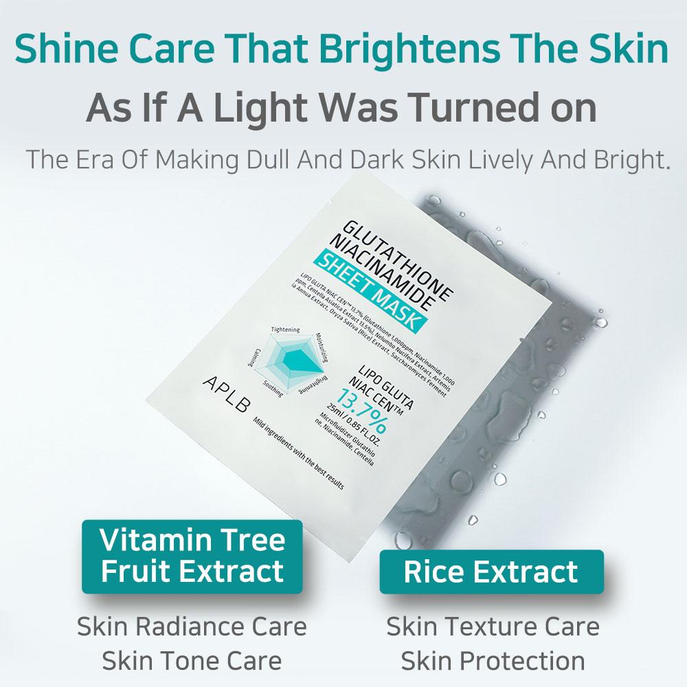Glutathione Niacinamide Sheet Mask – Brightening Sheet Mask for Radiant Hydrated Skin – GLAM MODA