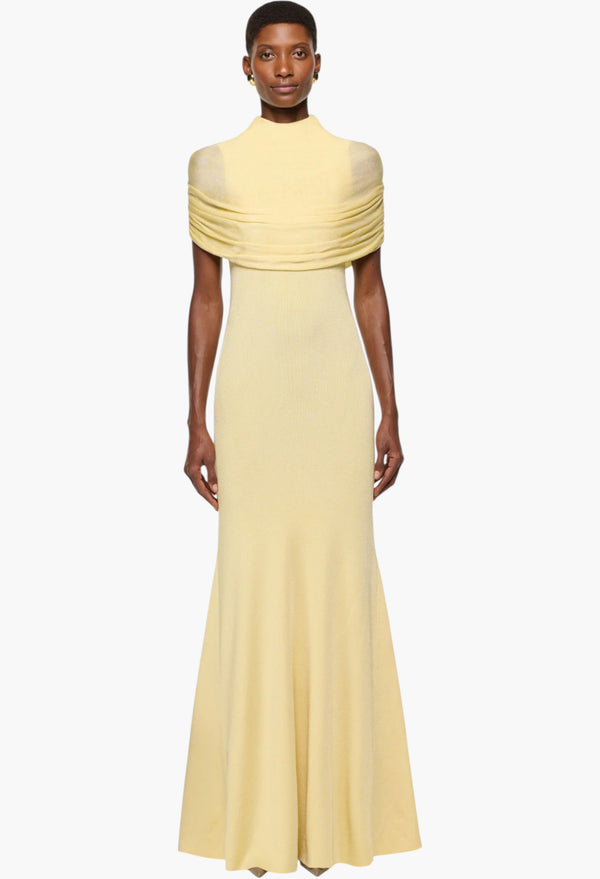 Draped Shawl Viscose Knit Dress