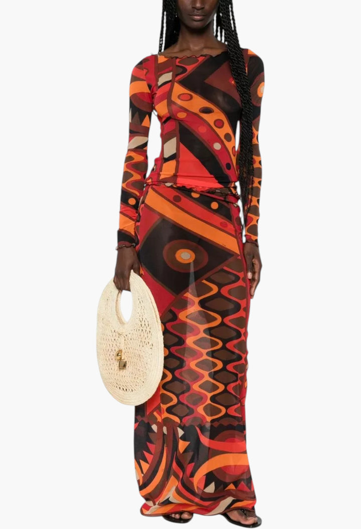 Printed Tulle Skirt - GLAM MODA