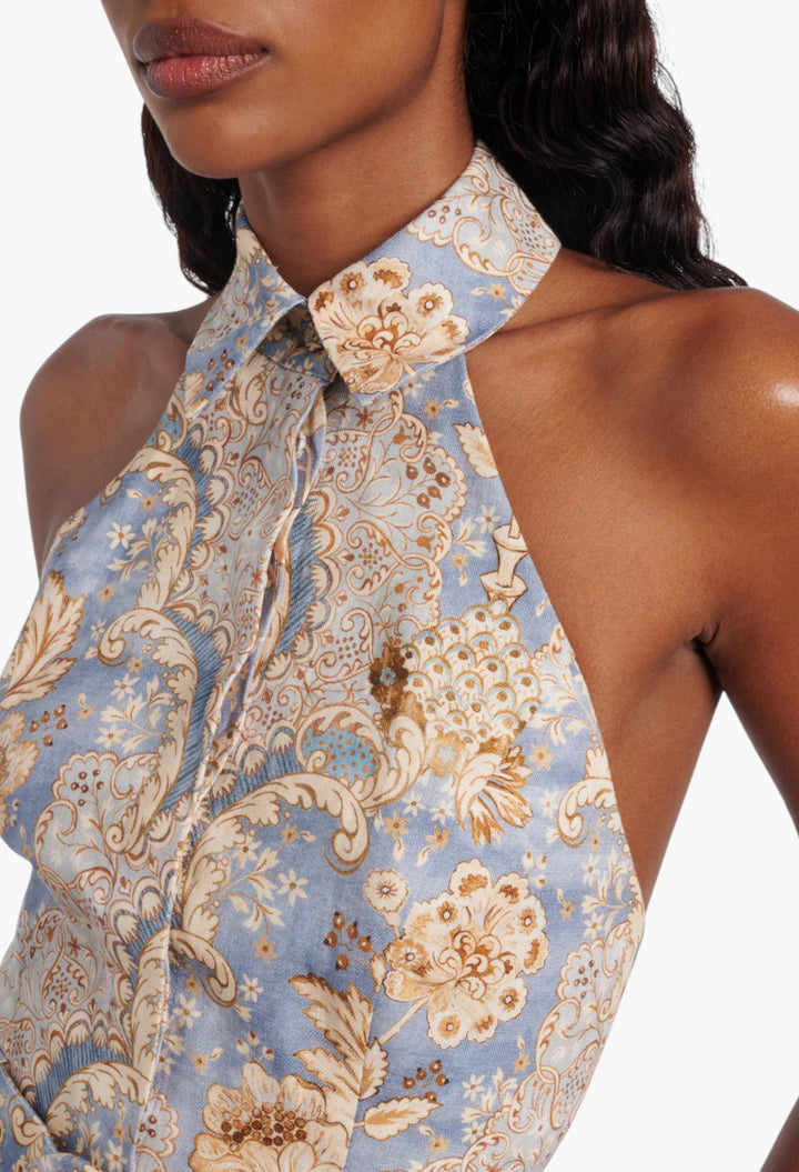 Daylight Printed Linen Romper - GLAM MODA