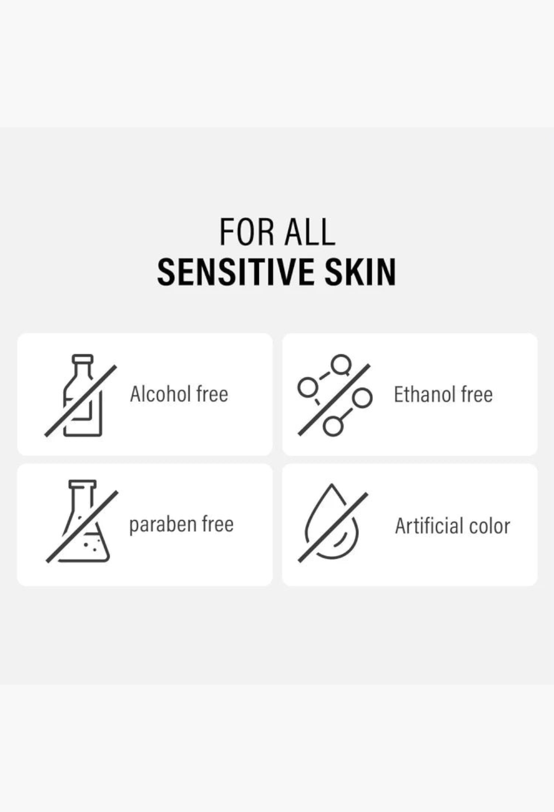 GLAM MODA Epii Double Up Cream features for sensitive skin, highlighting alcohol, ethanol, paraben, and color free.