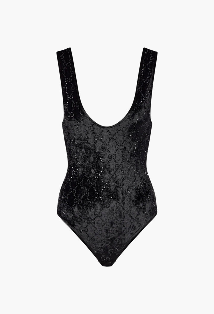 GG Embellished Chenille Bodysuit - GLAM MODA