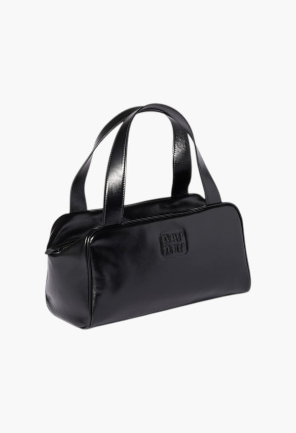Black - Leather Top-Handle Bag