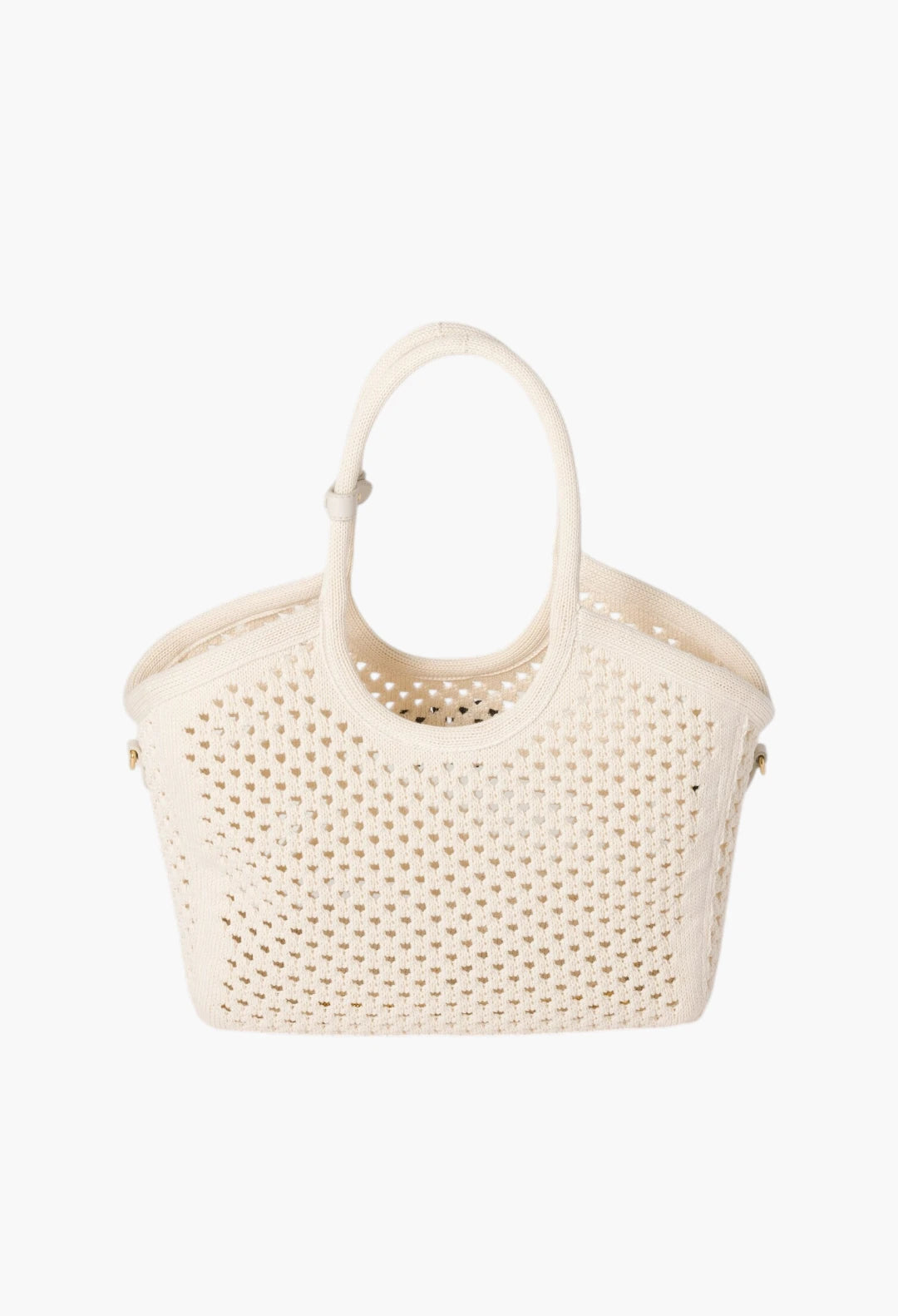 Chalk White/Black - IVY Cotton Mesh Tote Bag